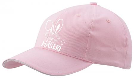 Baseballcap mit Textildruck - Ski Haserl - 52027 Hellrosa