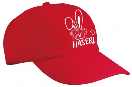Baseballcap mit Textildruck - Ski Haserl - 52028 Rot
