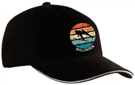 Baseballcap mit Textildruck - Skispringer Willingen - 52029 schwarz