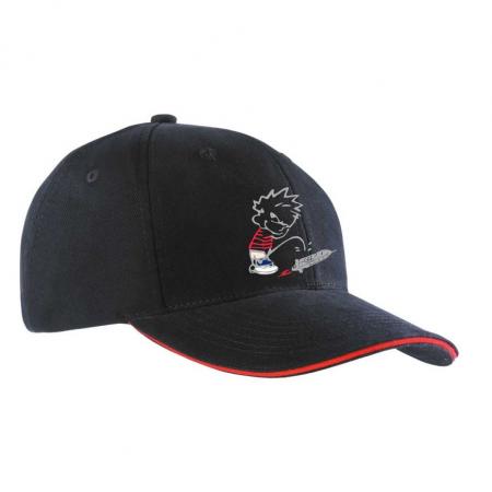 Baseballcap mit Textildruck - Pinkelmännchen gegen Drohnen - 52034 schwarz