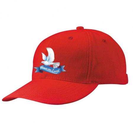Baseballcap mit Textildruck - Peace on Earth - Friedenstaube - 52051 rot