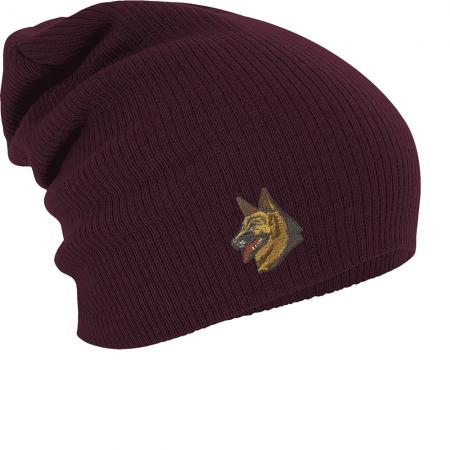 Longbeanie Slouch-Beanie Wintermütze Kopf Schäferhund 54102