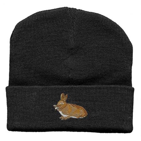 Hip-Hop Mütze Einstickung Hase braun 54317