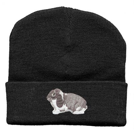 Hip-Hop Mütze Einstickung Kaninchen grau 54318