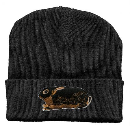 Hip-Hop Mütze Einstickung Hase schwarzbraun 54323