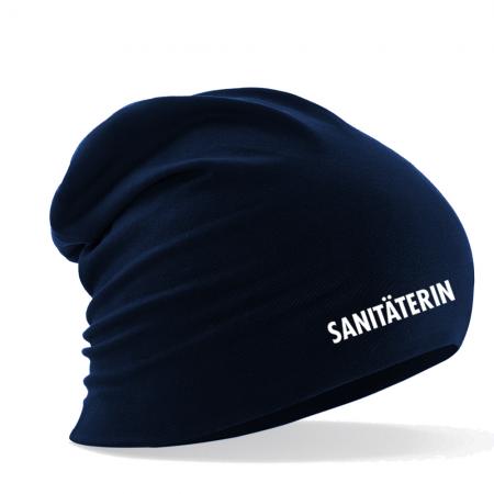Longbeanie Slouch-Beanie Sommerbeanie mit Textildruck - SANITÄTERIN - 54449-b