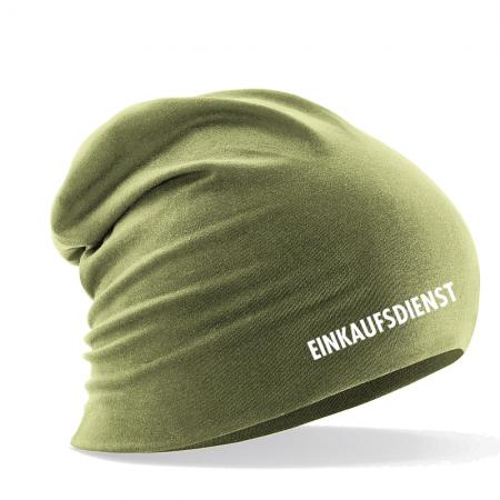 Longbeanie Slouch-Beanie Sommerbeanie mit Textildruck - EINKAUFSDIENST - 54458