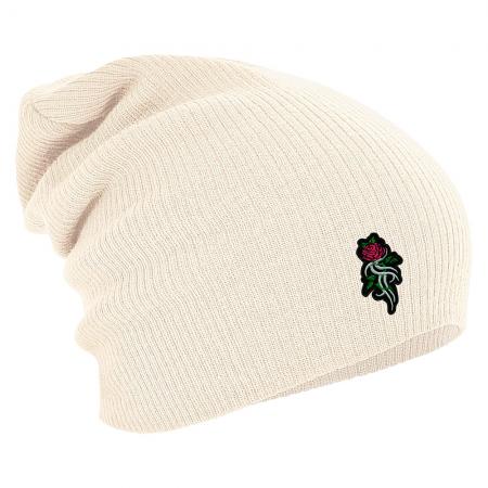 Longbeanie Slouch-Beanie Mütze Blume Pflanze Rose 54474