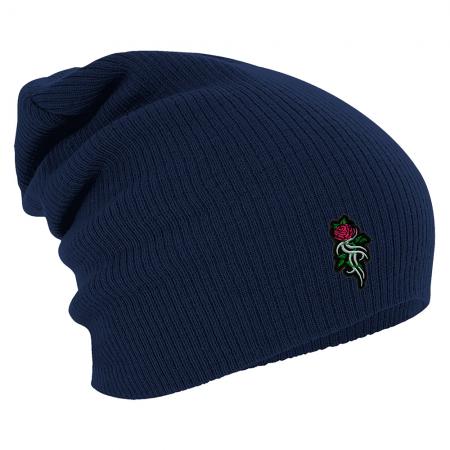 Longbeanie Slouch-Beanie Mütze Blume Pflanze Rose 54474