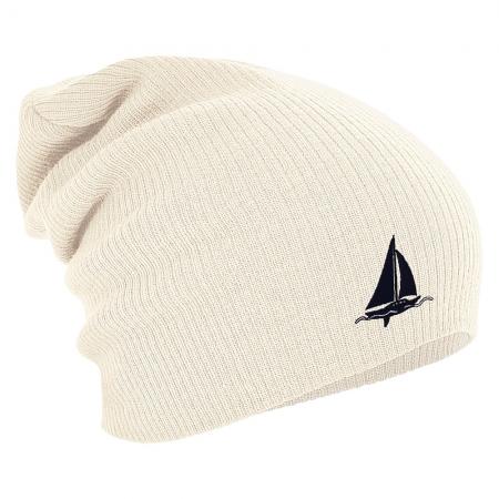 Longbeanie Slouch-Beanie Wintermütze Segelschiff 54492 naturfarben