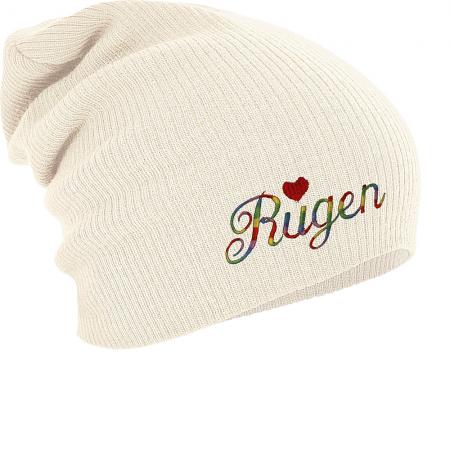 Longbeanie Slouch-Beanie Wintermütze I Love Rügen 54494