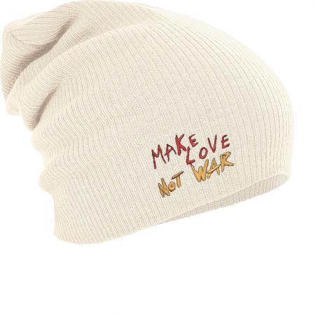 Longbeanie Slouch-Beanie Mütze make love not war 54524