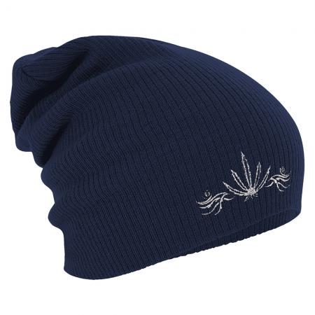 Longbeanie Slouch-Beanie Mütze Hanfblatt 54545