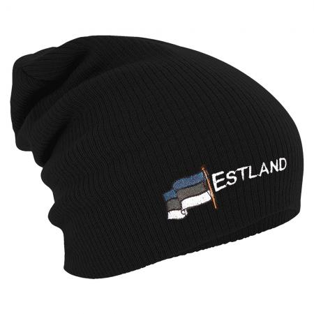 Longbeanie Slouch-Beanie Estland Fussball 54585