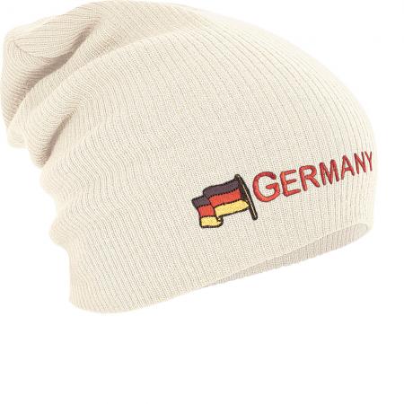 Longbeanie Slouch-Beanie Mütze Germany mit Fahne 54588