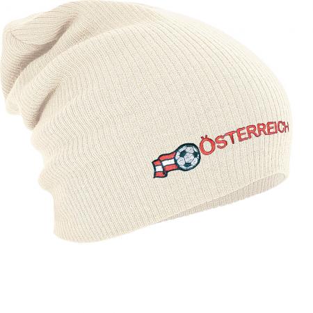 Longbeanie Slouch-Beanie Mütze Österreich mit Fahne 54595