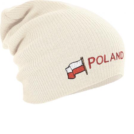Longbeanie Slouch-Beanie Mütze Polen mit Fahne 54596