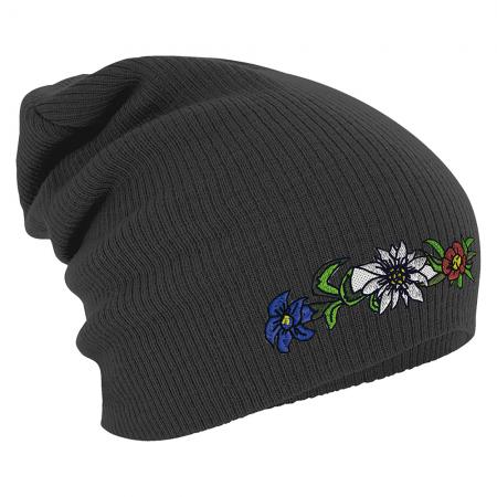 Longbeanie Slouch-Beanie Wintermütze Edelweiß Enzian 54816