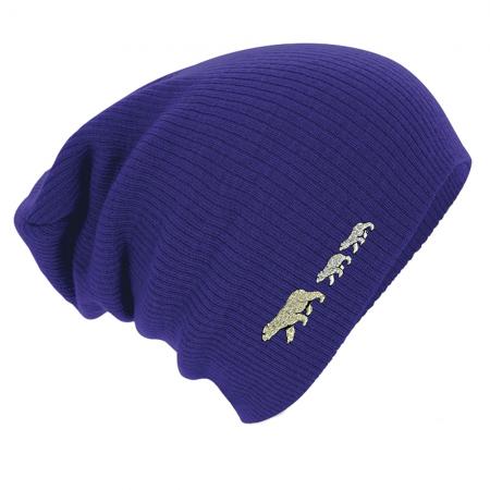 Beanie Mütze Slouch-Beanie Long-Beanie Eisbärfamilie 54825 lila