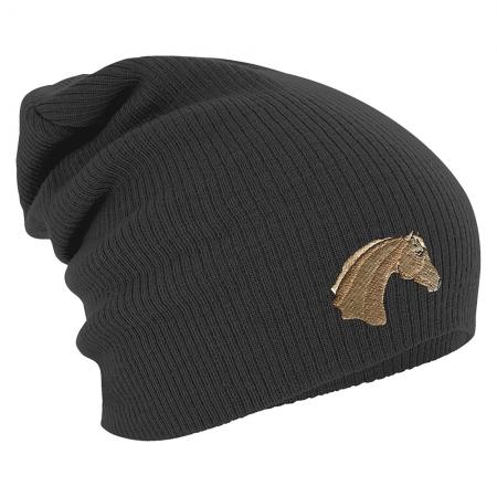 Longbeanie Slouch-Beanie Wintermütze Pferdekopf Stute 54862