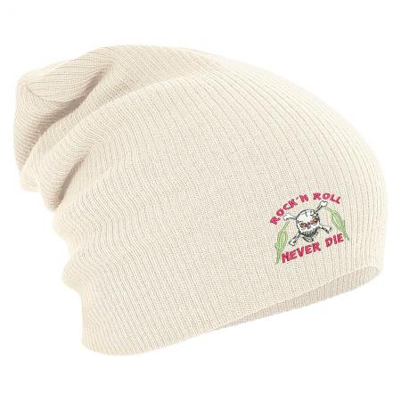 Longbeanie Slouch-Beanie Wintermütze Rock'n Roll never die 54868