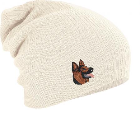 Longbeanie Slouch-Beanie Wintermütze Schäferhund Kopf 54871