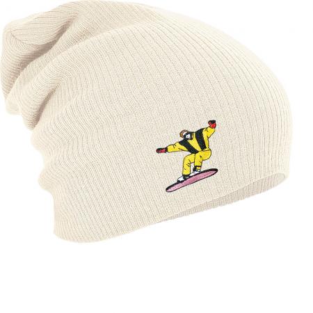 Longbeanie Slouch-Beanie Wintermütze Snowboarder gelb 54877