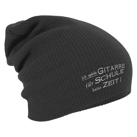 Longbeanie Slouch-Beanie Wintermütze Ich spiele Gitarre für Schule keine Zeit 54879