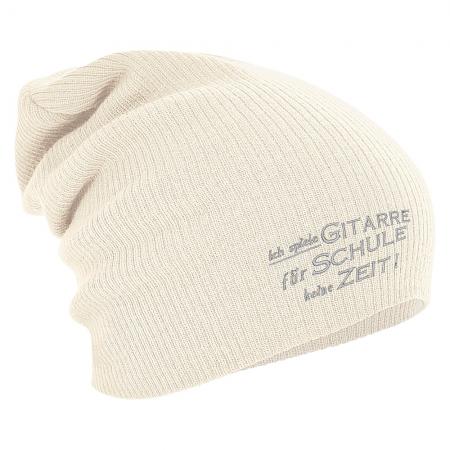 Longbeanie Slouch-Beanie Wintermütze Ich spiele Gitarre für Schule keine Zeit 54879
