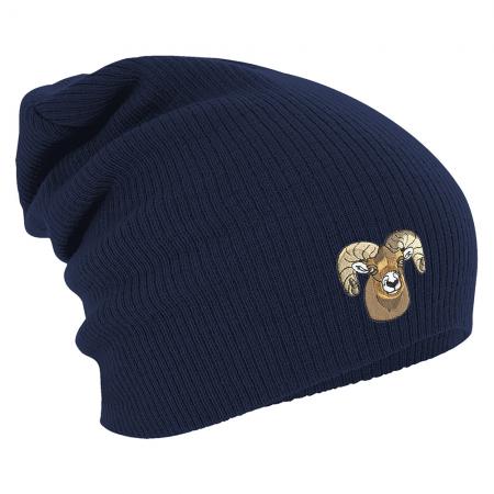 Longbeanie Slouch-Beanie Mütze Steinbock Widder 55106