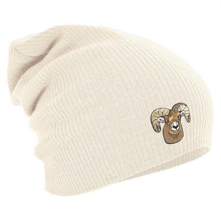 Longbeanie Slouch-Beanie Mütze Steinbock Widder 55106