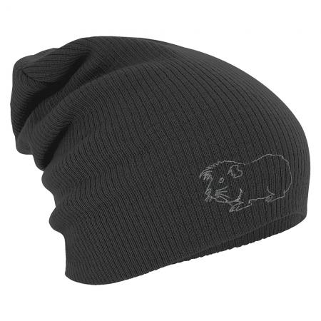 Longbeanie Slouch-Beanie Wintermütze Meerschweinchen Kontur 55133