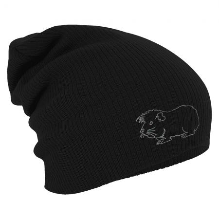 Longbeanie Slouch-Beanie Wintermütze Meerschweinchen Kontur 55133