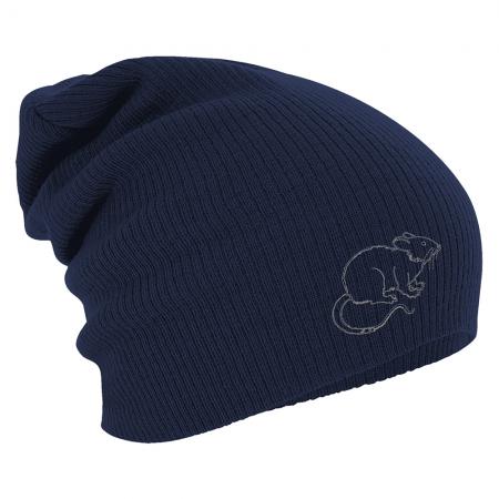 Longbeanie Slouch-Beanie Wintermütze Maus Kontur 55135