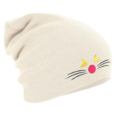 Longbeanie Slouch-Beanie Wintermütze Katzengesicht 55144