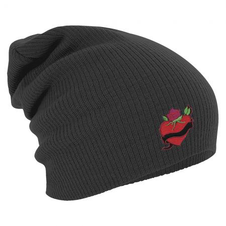 Longbeanie Slouch-Beanie Wintermütze Herz 55149