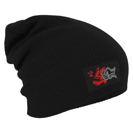 Longbeanie Slouch-Beanie Wintermütze gegen Nazis 55150