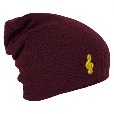 Longbeanie Slouch-Beanie Wintermütze Notenschlüssel 55152