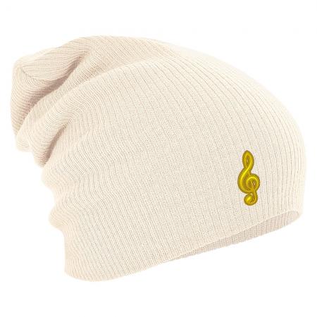 Longbeanie Slouch-Beanie Wintermütze Notenschlüssel 55152