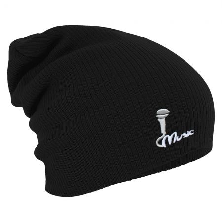 Longbeanie Slouch-Beanie Wintermütze Mikrofon Music 55158