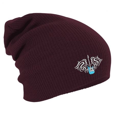 Longbeanie Slouch-Beanie Mütze Gitarre Tattoo 55160