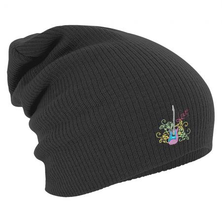 Longbeanie Slouch-Beanie Wintermütze Gitarre Tattoo Love 55161