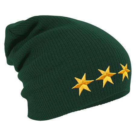 Longbeanie Slouch-Beanie Wintermütze drei goldene Sterne 55173