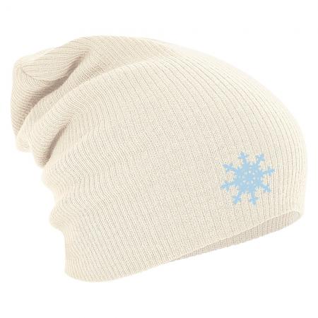 Longbeanie Slouch-Beanie Mütze Schneeflocke 55211