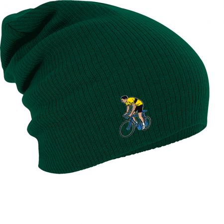Longbeanie Slouch-Beanie Mütze  Radfahrer gelbes Trikot  55277