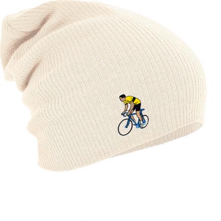 Longbeanie Slouch-Beanie Mütze  Radfahrer gelbes Trikot  55277
