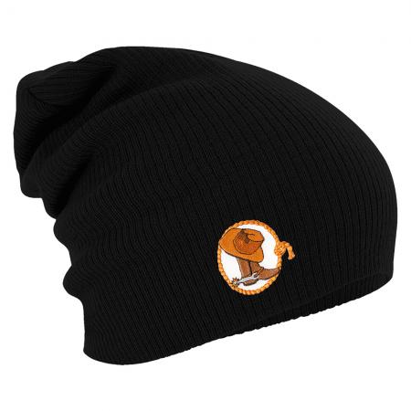 Longbeanie Slouch-Beanie Wintermütze Cowboystiefel mit Sporen 55325