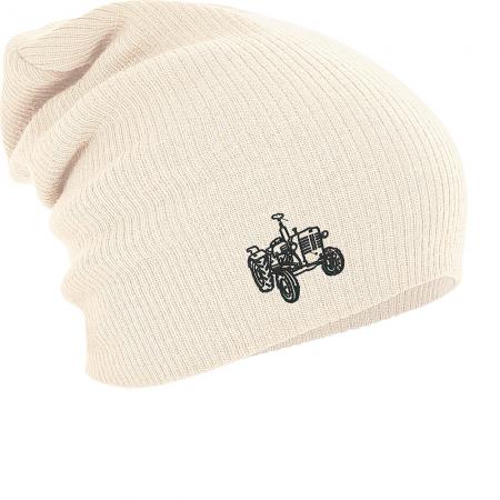 Longbeanie Slouch-Beanie Traktor Kontur 55356 natur