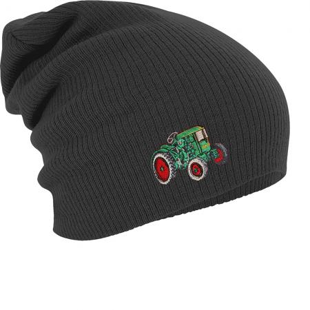 Longbeanie Slouch-Beanie Traktor grün= ausverkauft Deutz 55369