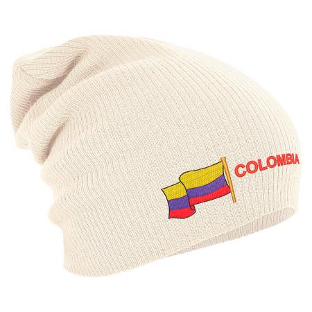 Longbeanie Slouch-Beanie Flagge Colombia Kolumbien 55436
